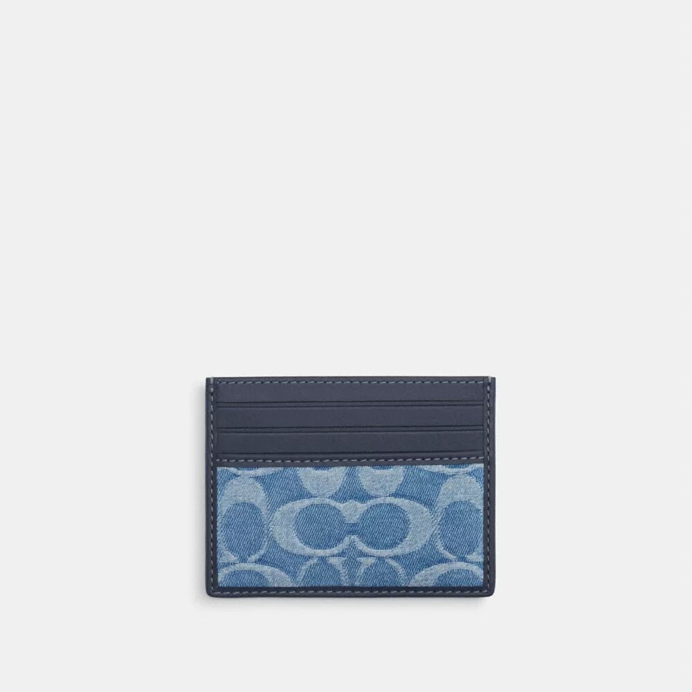 Portatarjetas delgado en denim exclusivo