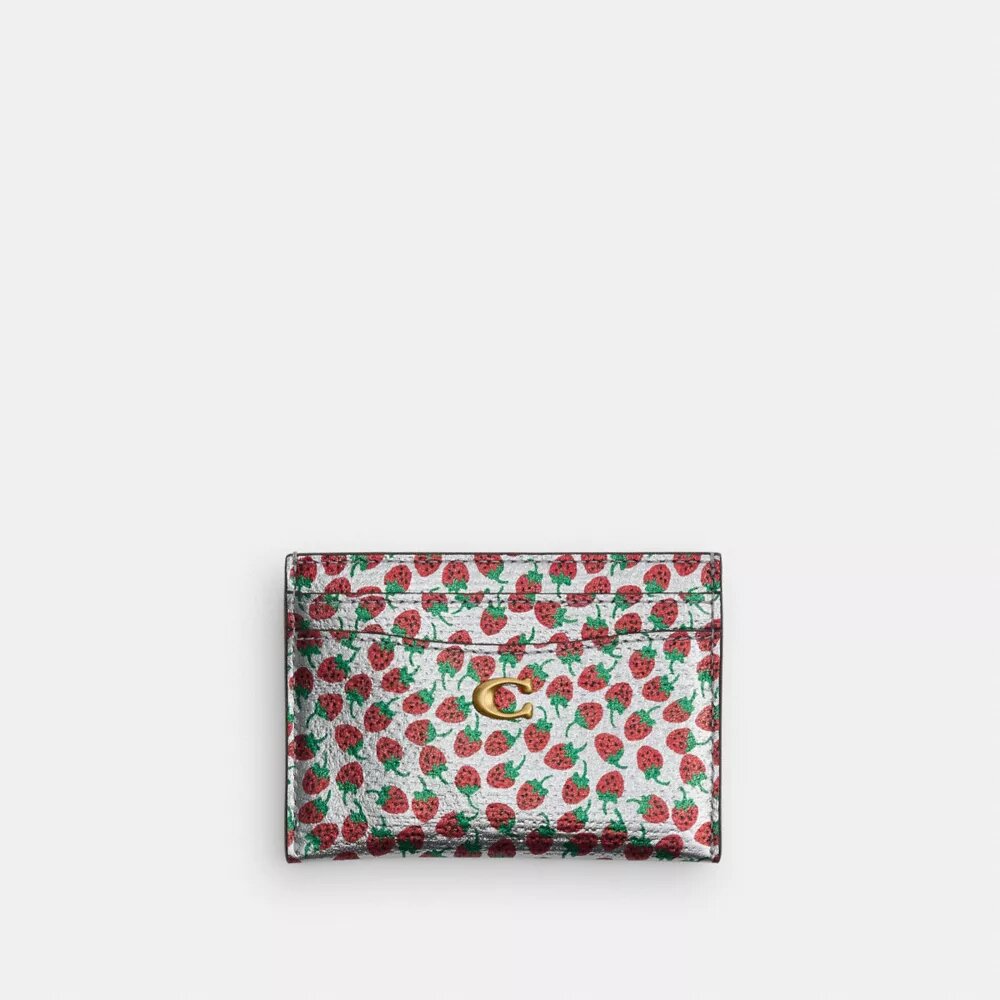 Portatarjetas esencial con estampado de fresas