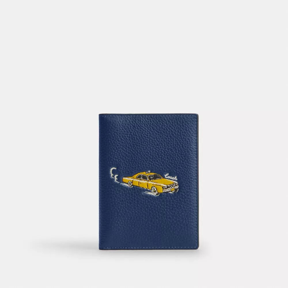 Portatarjetas para pasaporte con estampado de autos