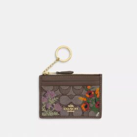 Porti-identificación Mini Skinny en jacquard exclusivo con bordado floral