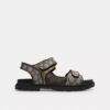 Sandalia de doble correa en jacquard exclusivo