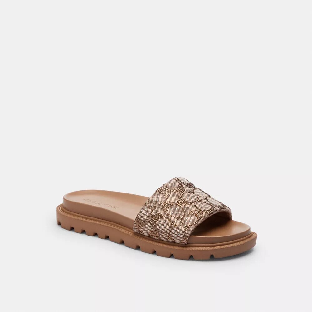 Sandalias Brynn tipo chanclas sin cordones en jacquard con cristales característico