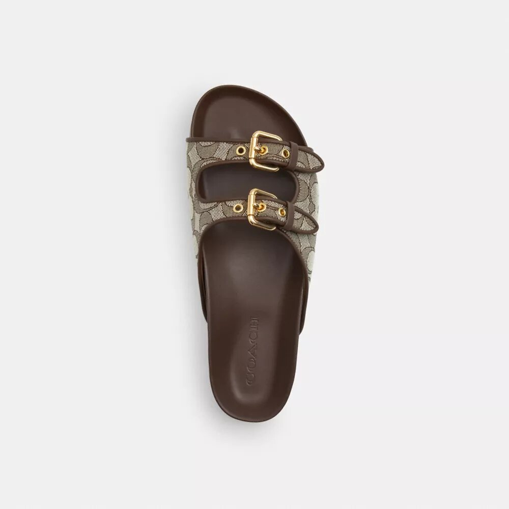 Sandalias con hebilla en jacquard exclusivo
