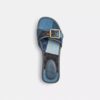 Sandalias de madera Margot con patchwork de denim característico