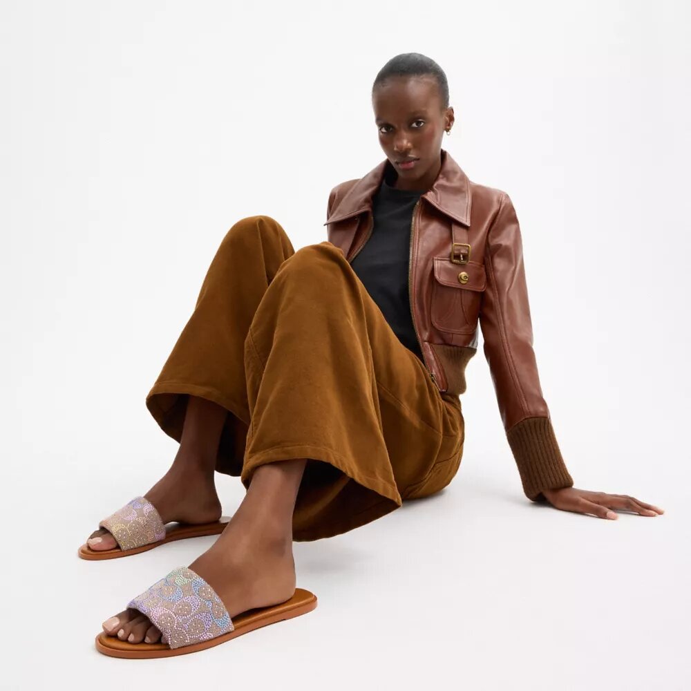 Sandalias Holly en jacquard exclusivo con cristales