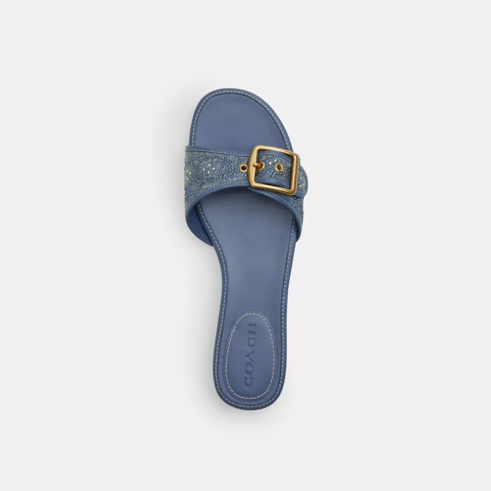 Sandalias Margot en denim con cristales