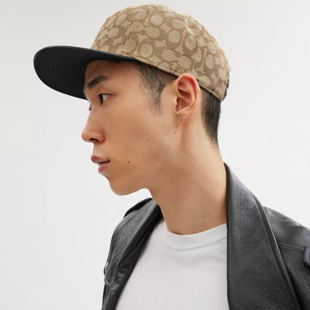 Sombrero de ala plana con jacquard exclusivo