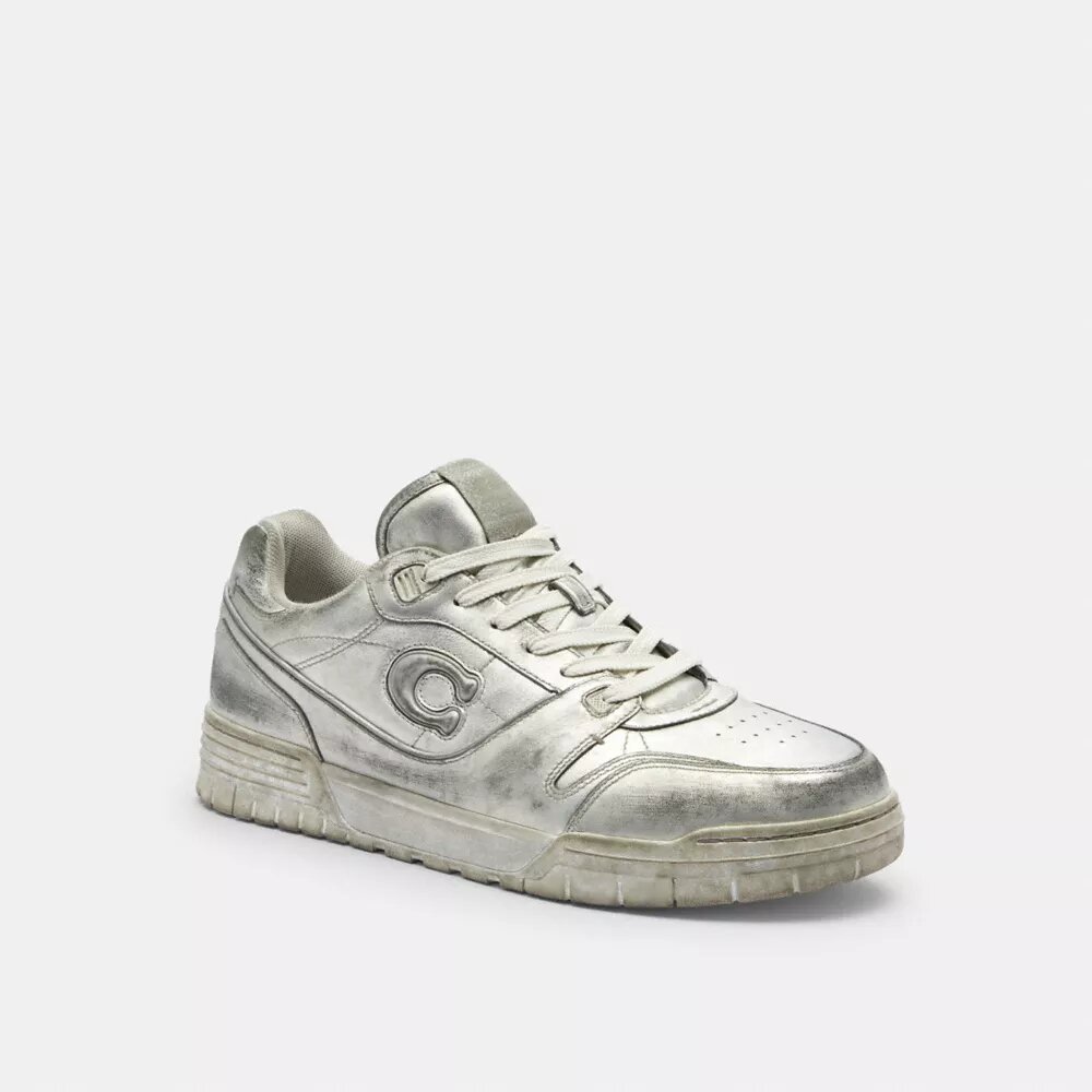 Zapatillas Soho en cuero metalizado desgastado