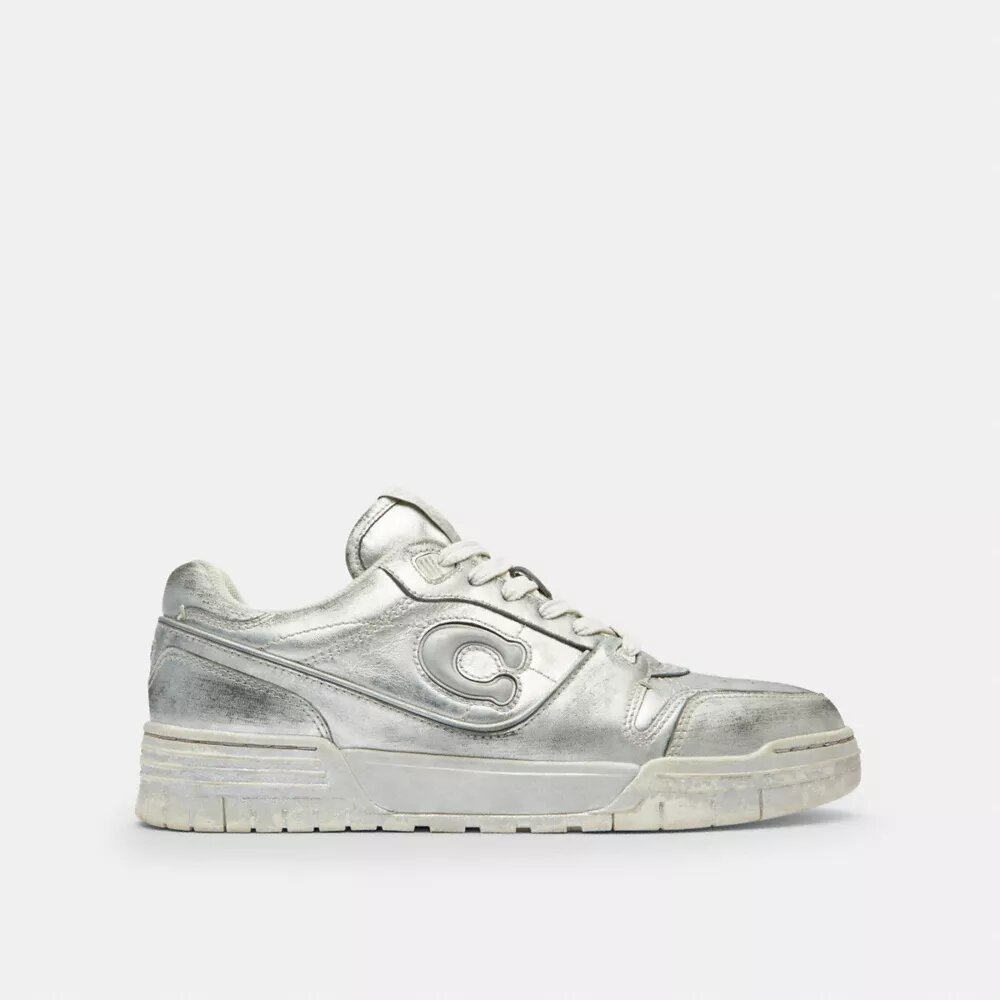 Zapatillas Soho en cuero metalizado desgastado