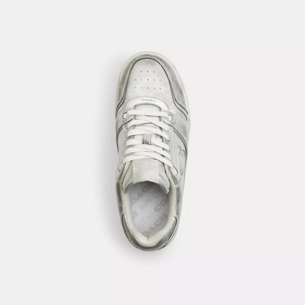 Zapatillas Soho en cuero metalizado desgastado