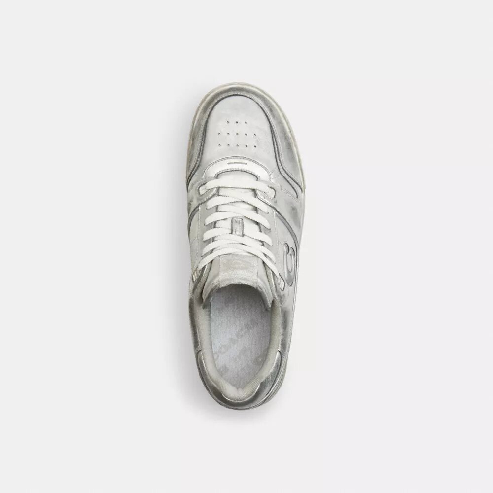 Zapatillas Soho en cuero metalizado desgastado