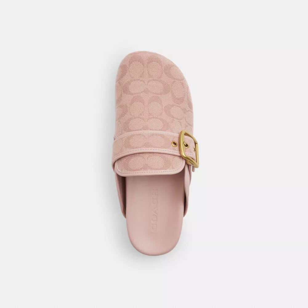 Zuecos con hebilla de archivo en lona jacquard Signature Canvas