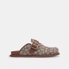Zuecos con hebilla en jacquard exclusivo